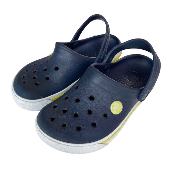 CROCS Other - Kids Crocs Crocbands Clogs Size 10 / 11 Blue Yellow